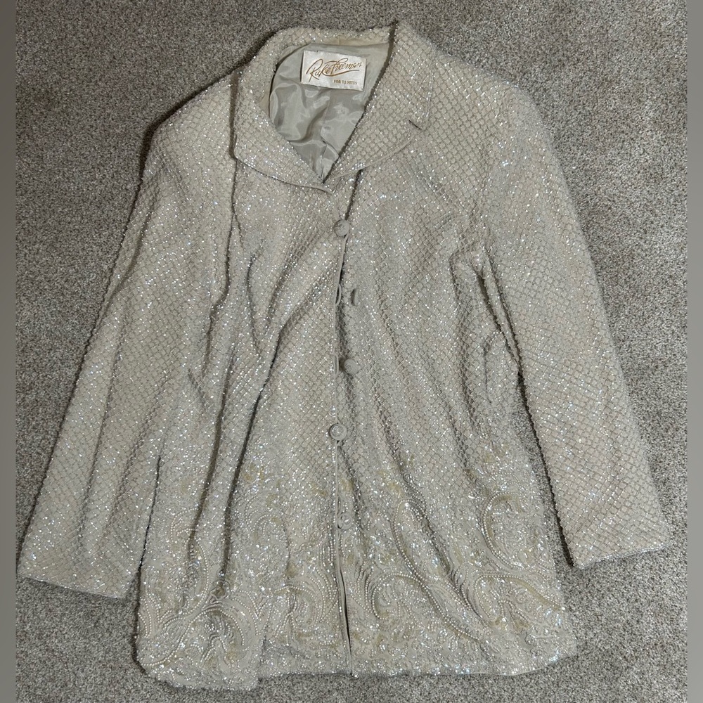Rickie Freeman for Teri Jon Shimmering Silver Blazer